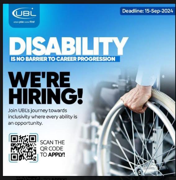UBL Advertisement: YOUNITED - Hiring Program for Differently Abled Persons