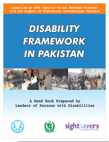 Title page - Disability Framework in Pakistan - A hand book prepared by Leaders of Persons with Disabilities
