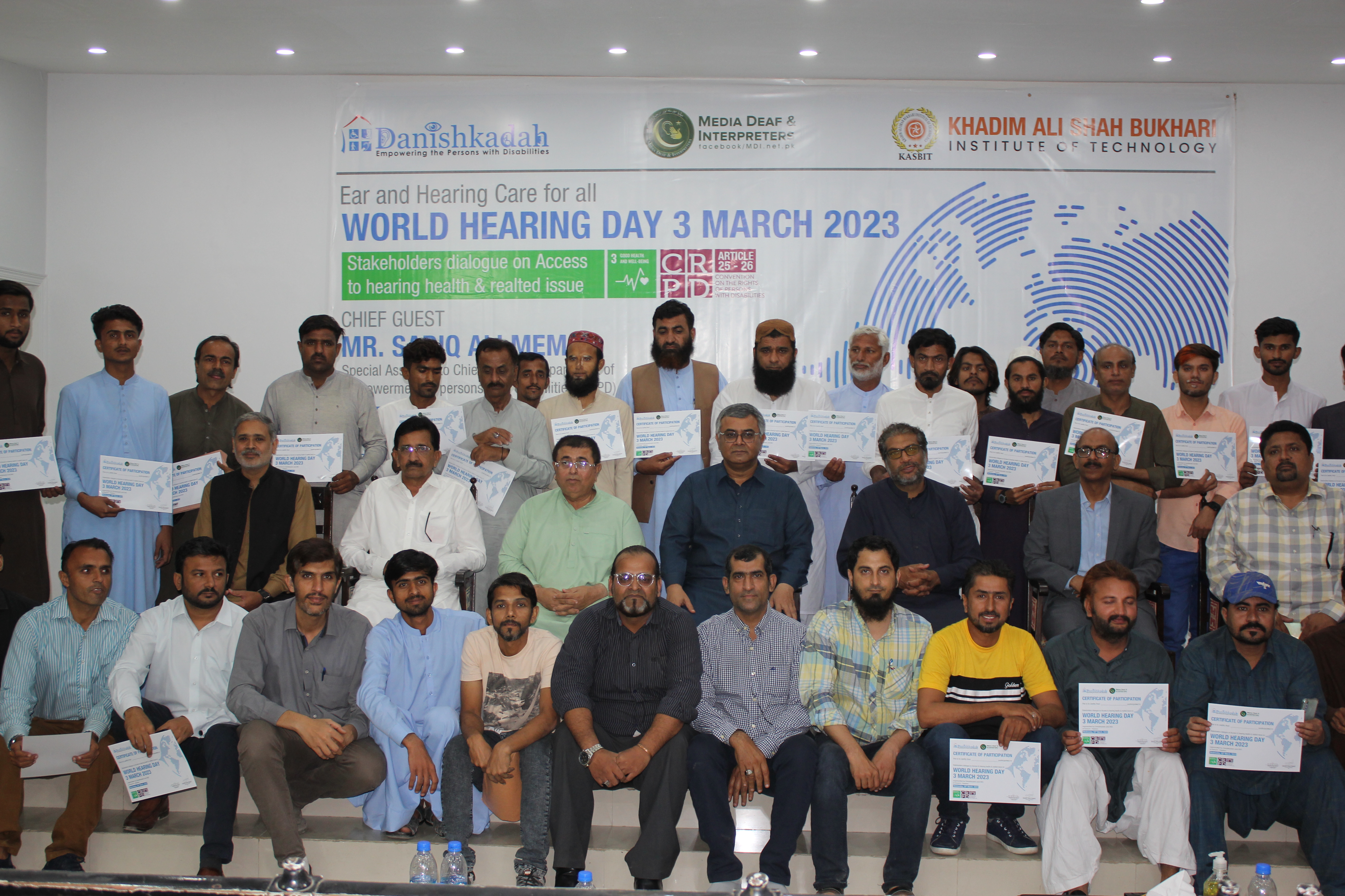 group photo with Special Assistant to Chief Minister Mr. Sadiq Memon