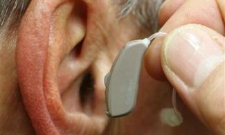hearing aid on ear
