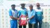 Officials awarding "player of the match" - AF Disability T20 Cricket Championship on May 14, 2024